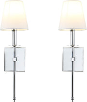 Vintage Modern Linen Wall Sconce Light with Adjustable LED Bedside Lamp