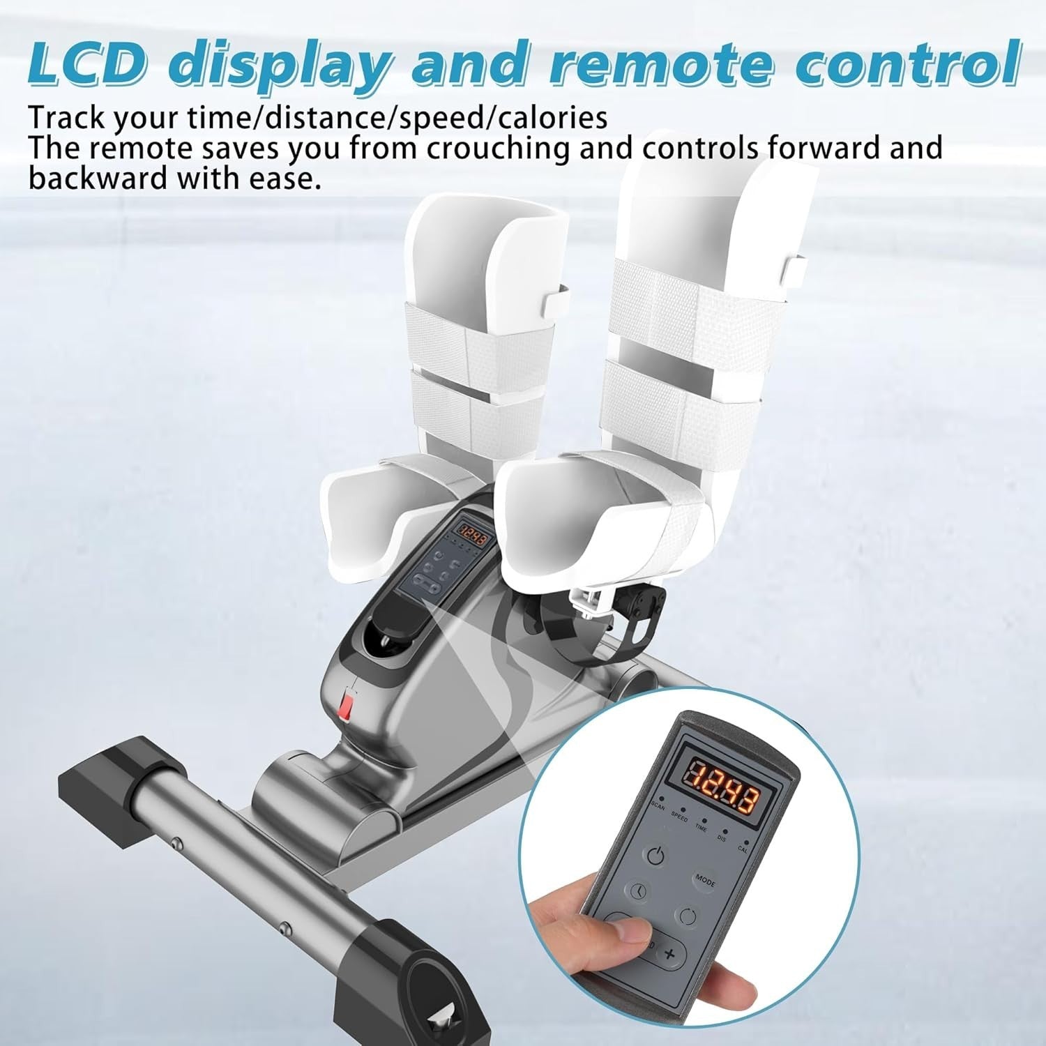 Motorized Pedal Exerciser Remote 10 Speed Quiet Rehab Trainer
