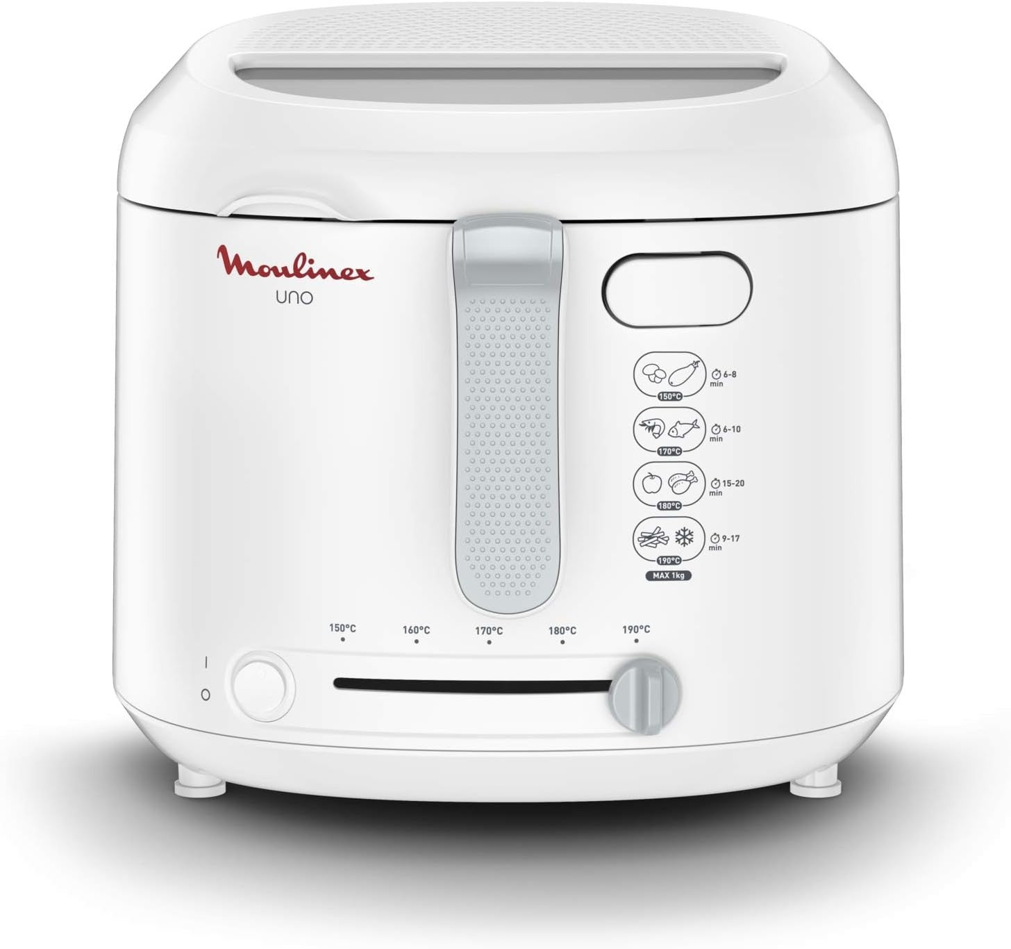 Electric Deep Fat Fryer 1.8L 1470W Compact Fryer 1kg Capacity White
