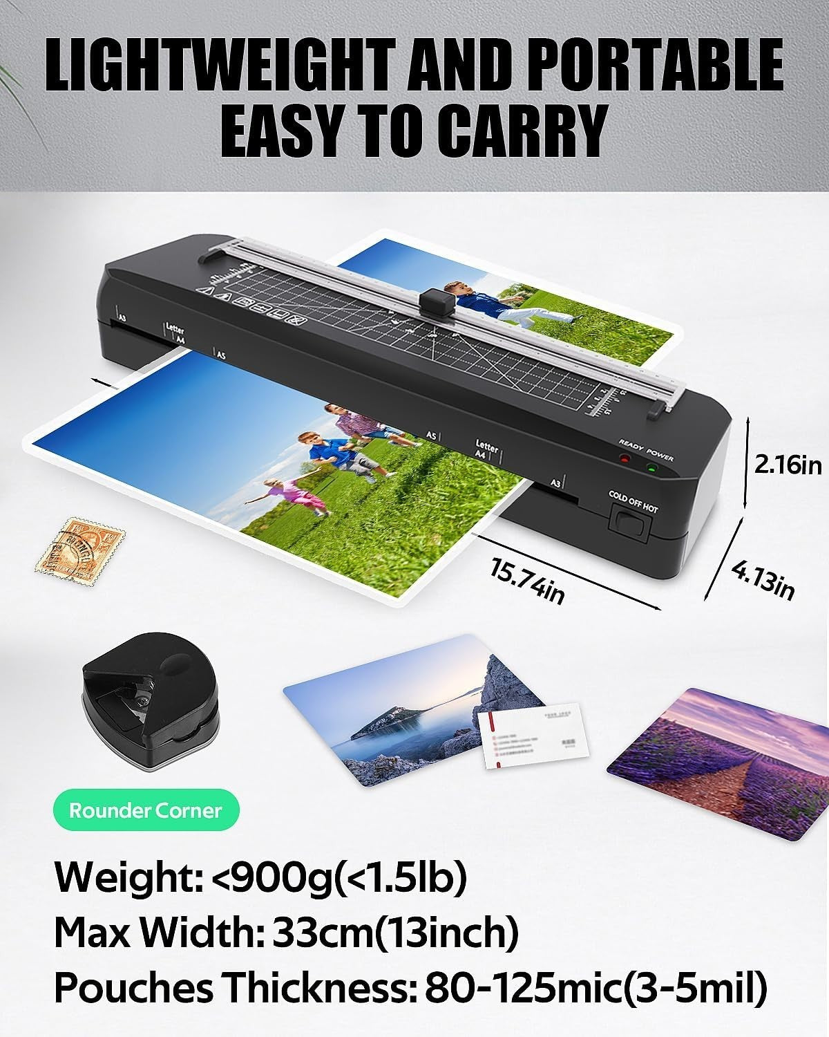 A3 Laminator Machine Fast 70s Warm Up Hot Cold Built-In Trimmer