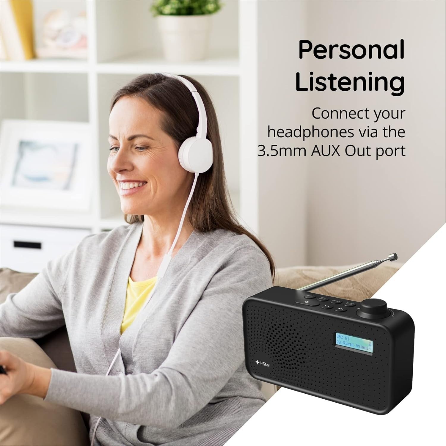Portable DAB DAB+ FM Radio USB Rechargeable Small Digital Black