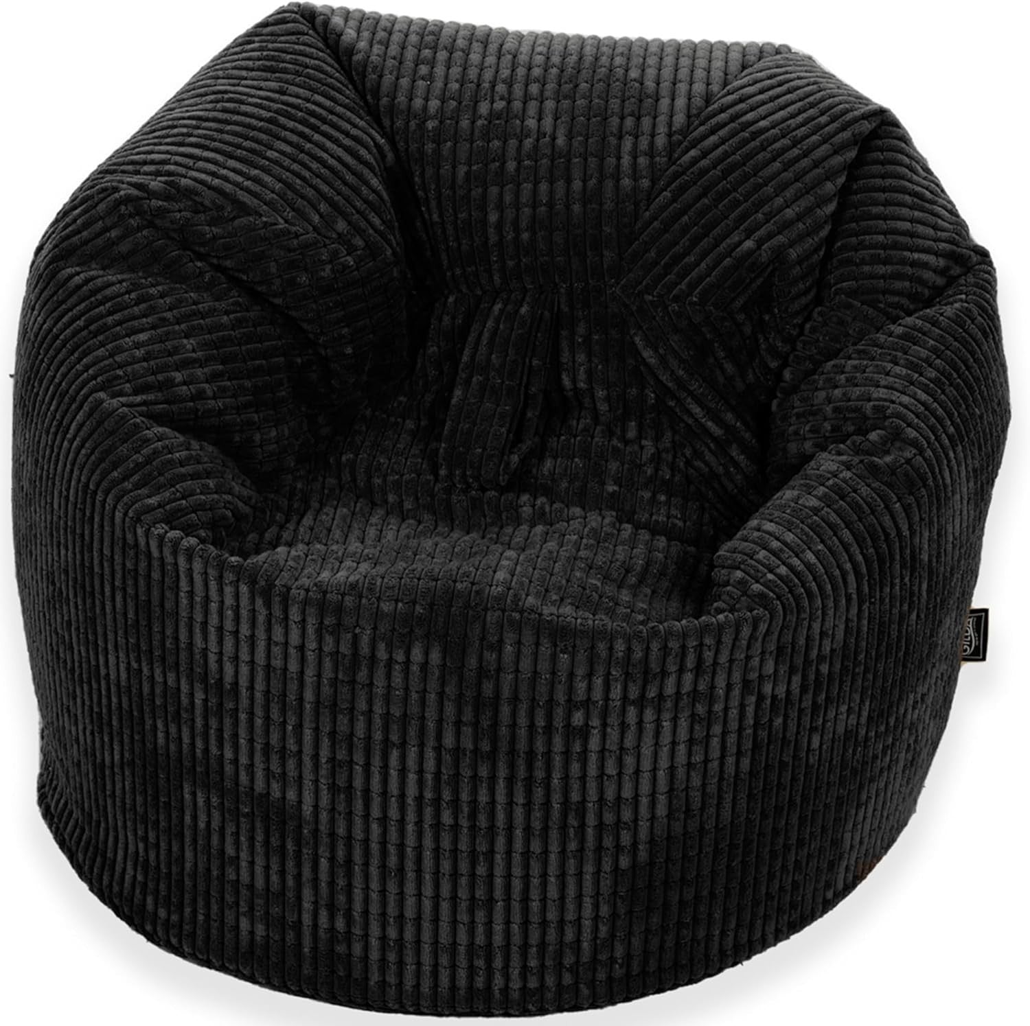 Kids Corduroy Bean Bag Chair Filled Soft Seat Lounge Black 60x45cm