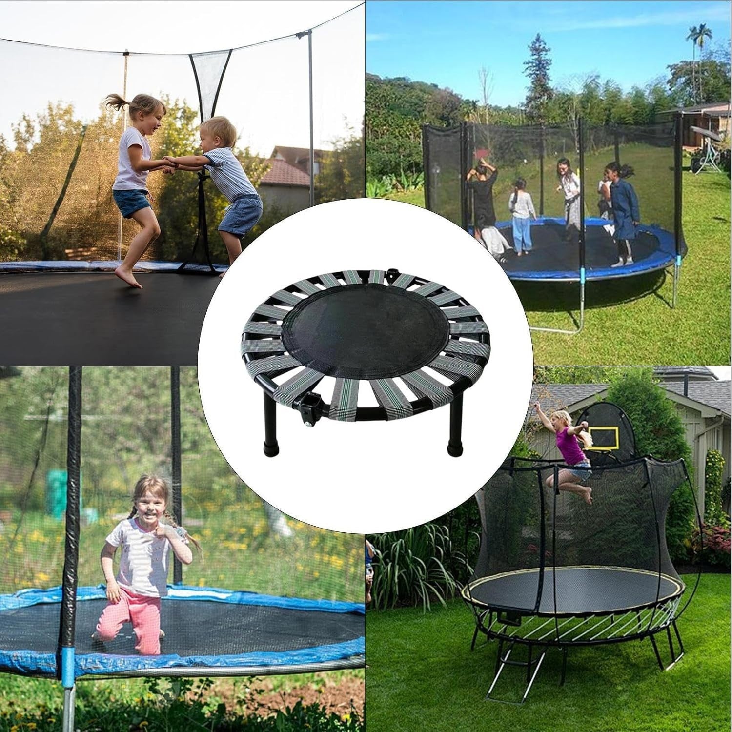 Foldable Mini Fitness Trampoline Silent Indoor Rebounder 165lb