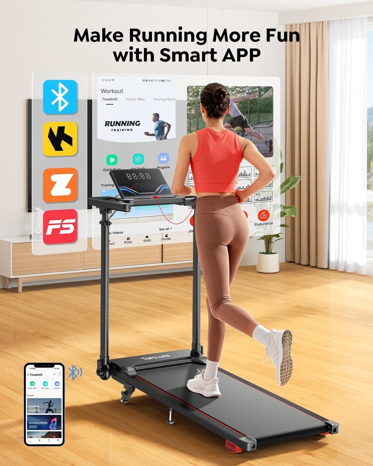 Foldable 6-in-1 Treadmill 12KM/H with Incline, LED Display & Shock Absorbent Mat