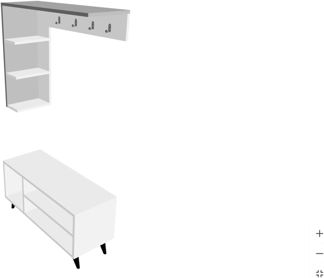 Light Walnut Coat Rack & Shoe Storage Bench – Modern Hallway Organizer Unit