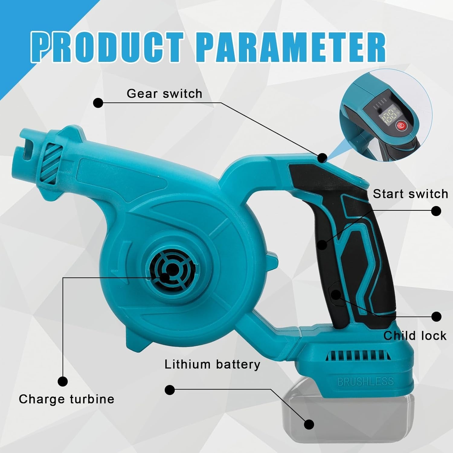 Cordless Leaf Blower Vacuum 230MPH 2-in-1 High Power Garden Cleaner Tool