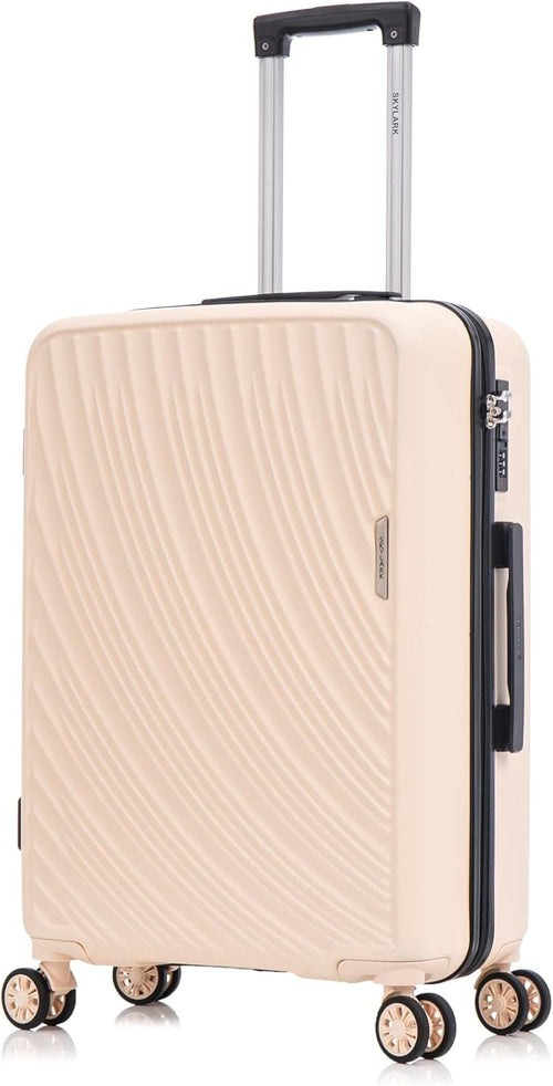 Medium ABS Check In Suitcase 24 Inch Lightweight Hard Shell 4 Spinner