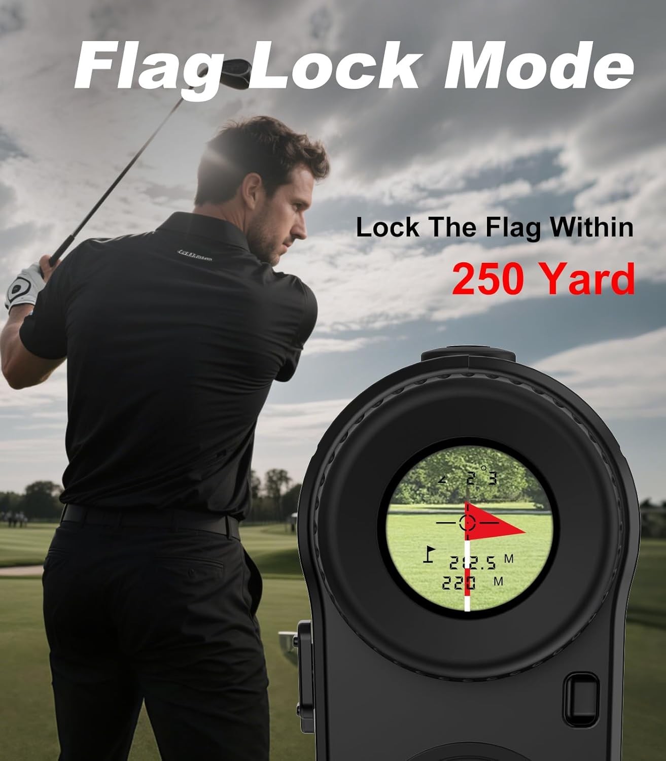 Golf Range Finder 1000 Yards Slope Flag Lock Vibration Rechargeable