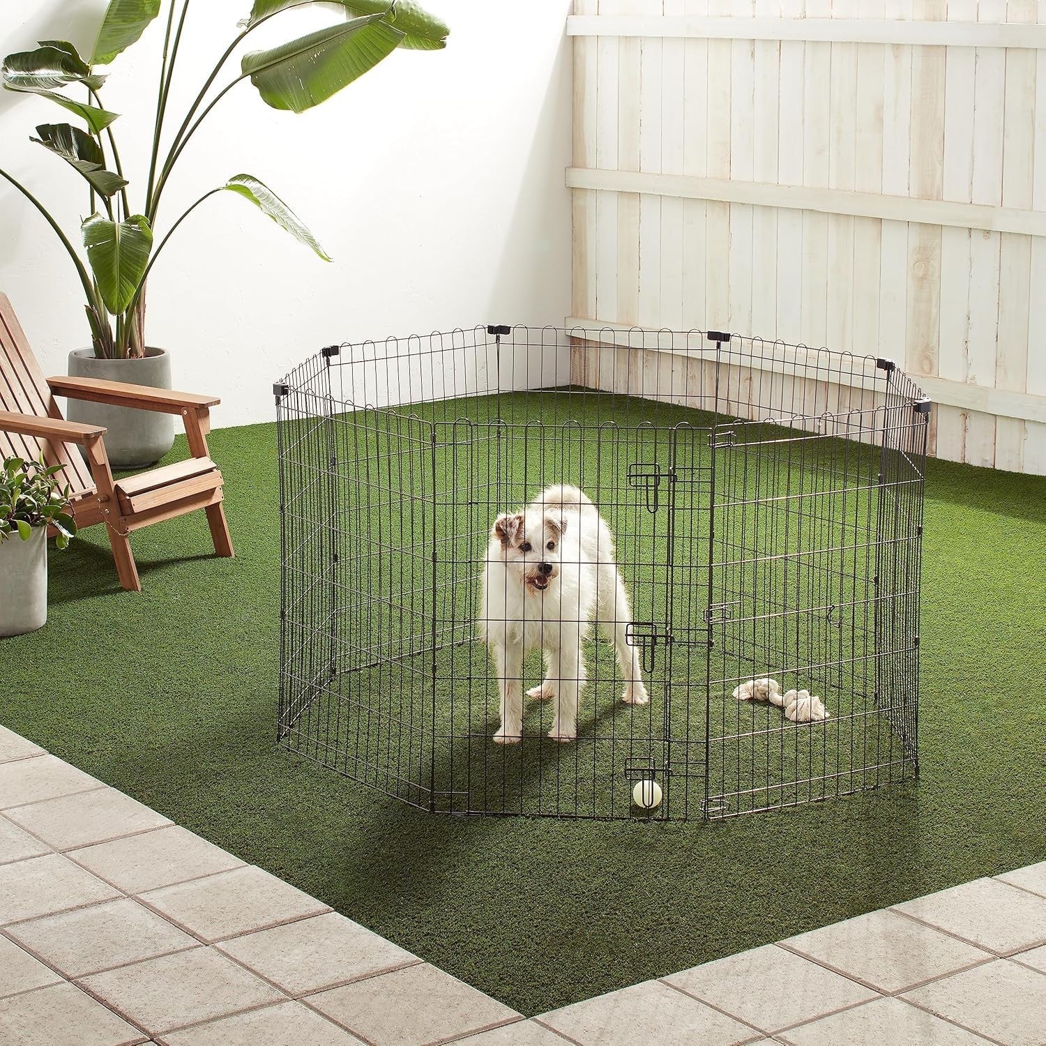 Metal Dog Playpen with Door 91cm High Indoor Outdoor Puppy Exercise Pen