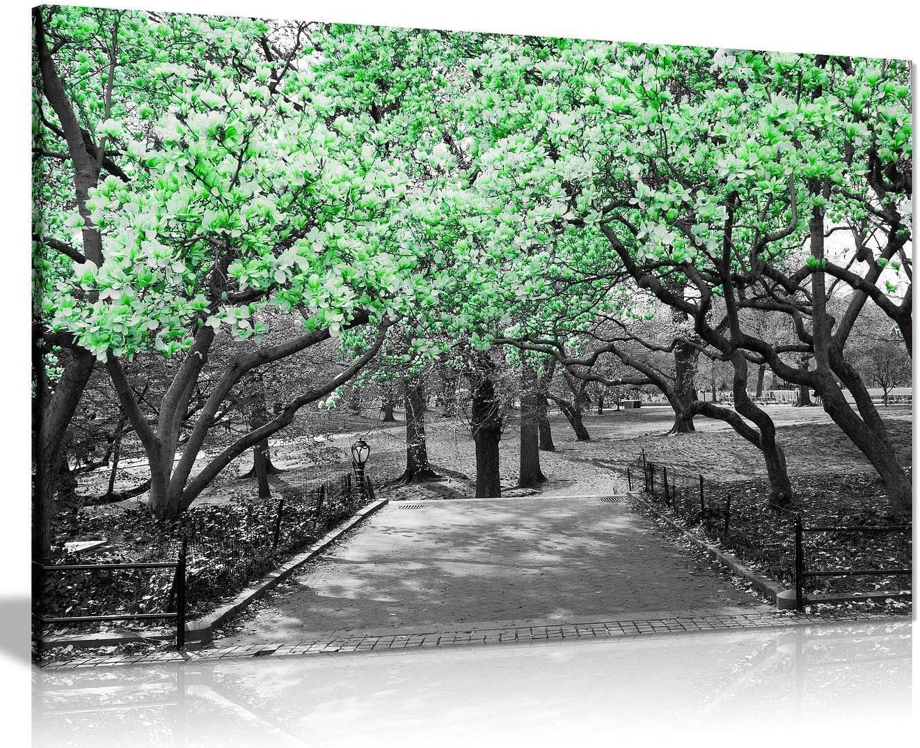 Black White Green Blossom Canvas Wall Art Modern Living Room Home Decor