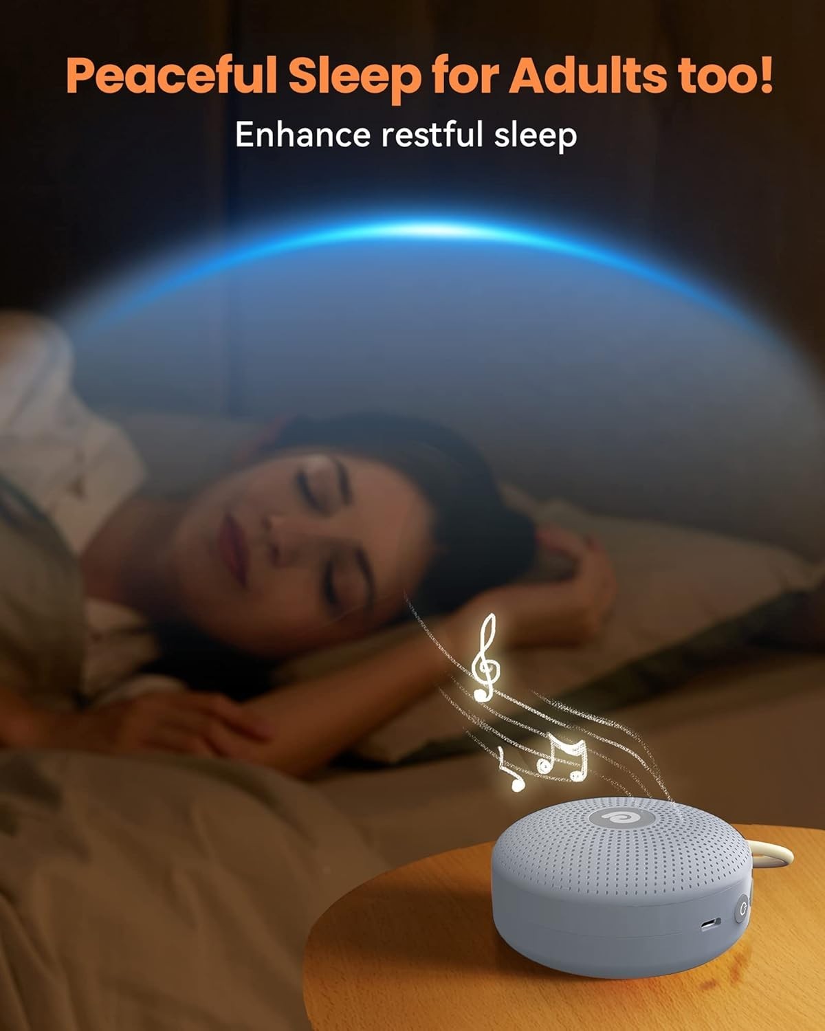 Portable White Noise Machine Baby Sleep Aid, Rechargeable 21 Sounds