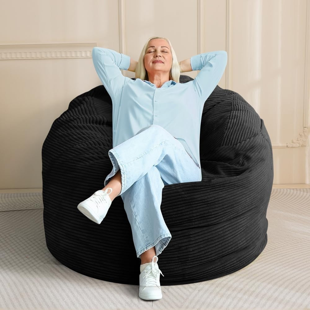 Convertible Bean Bag Bed Sofa – Soft Corduroy, Removable Cover, Multi-Use