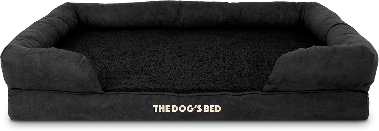 XL Orthopedic Memory Foam Dog Bed Black Plush