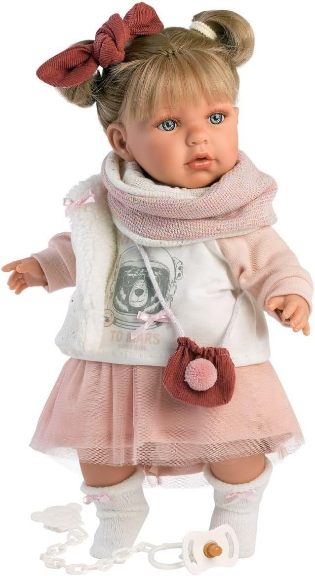 42cm Soft Body Baby Doll Blonde Hair Blue Eyes Dummy Outfit
