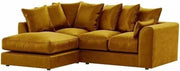 Plush Velvet L Shape Corner Sofa Set 3+2 Seater Mustard Couch Comfy Modern