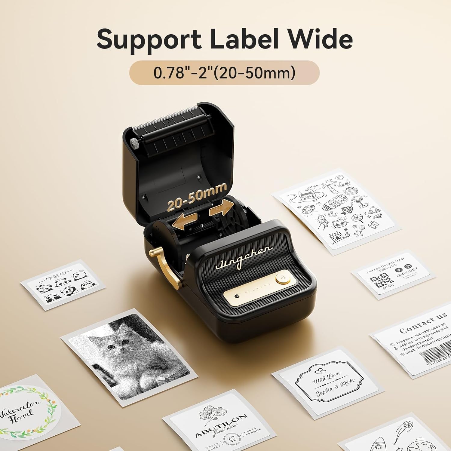 B21 Bluetooth Label Maker Printer Portable Black for Home & Office