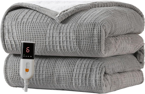 Electric Heated Throw Blanket 130x180cm 9 Heat Timer Auto Washable