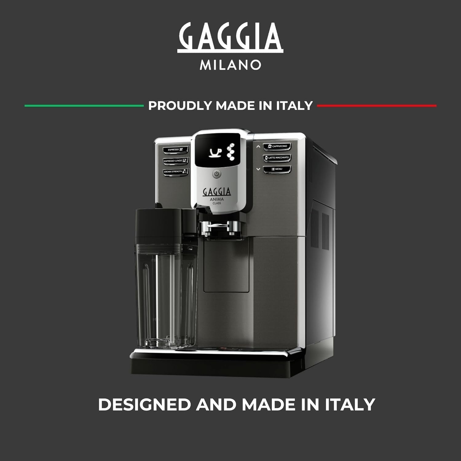 Automatic Bean-to-Cup Coffee Machine with Milk Frother 1500W 1.8L Tank Grey