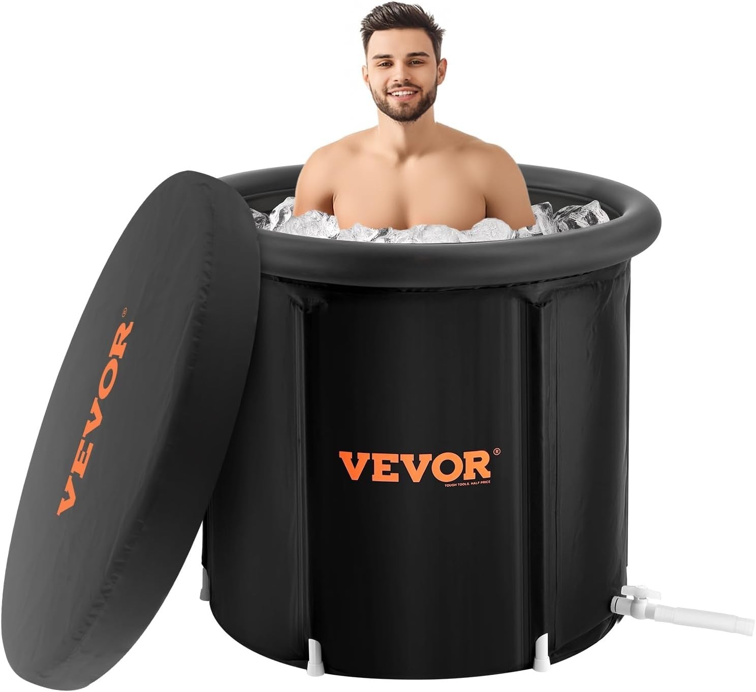 370L Inflatable Ice Bath Tub 90cm Portable Cold Plunge for Adults