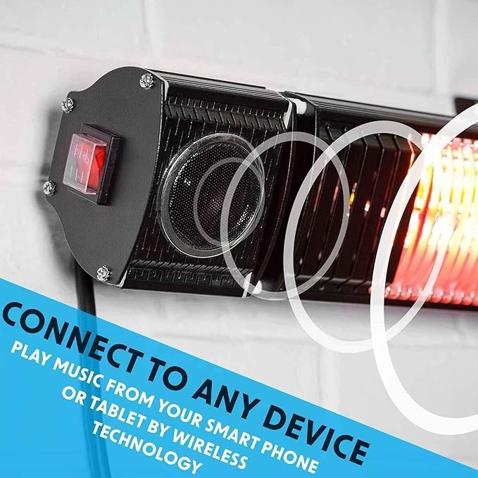 Outdoor Infrared Patio Heater 2000W with Wireless Speakers & Remote Control