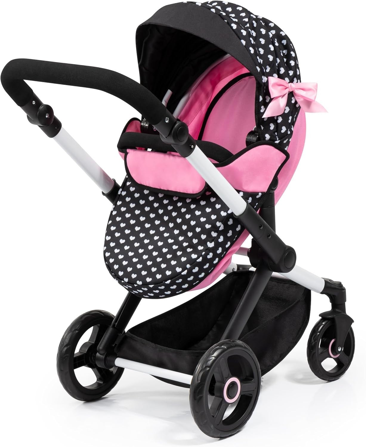 Dolls Pram Pushchair Convertible Adjustable Handle Bed Bag Set