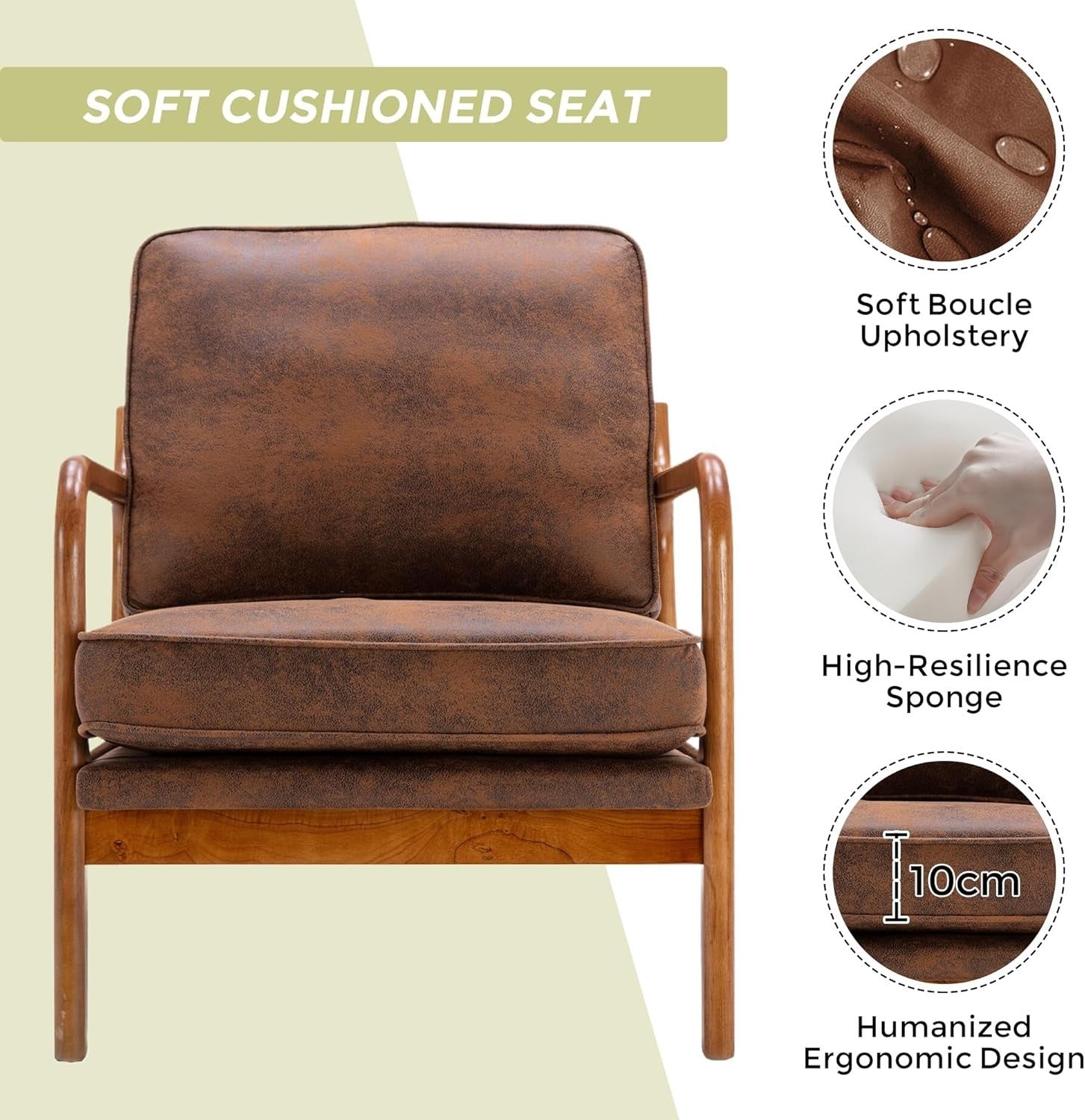 Kids Armchair with Footstool PVC Leather Sofa Chair Toddler Seat Coffee