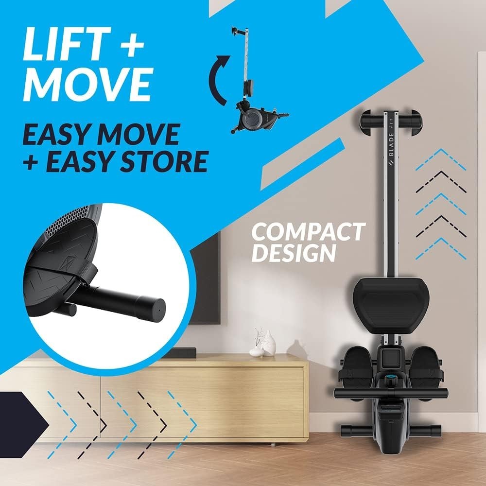 Foldable Magnetic Rowing Machine Quiet 8-Level Resistance LCD App Home Rower