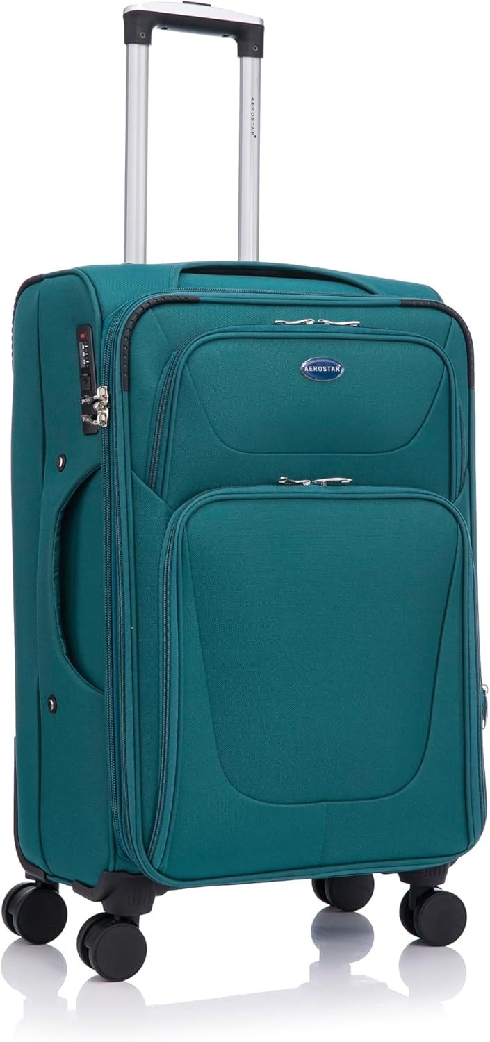 26” Medium Expandable Softshell Suitcase Lightweight Check In Luggage 78L