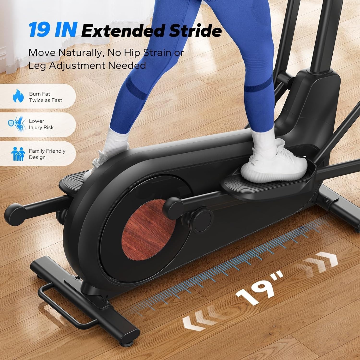 Ultra-Quiet Home Elliptical Trainer, 16-Level Magnetic Resistance