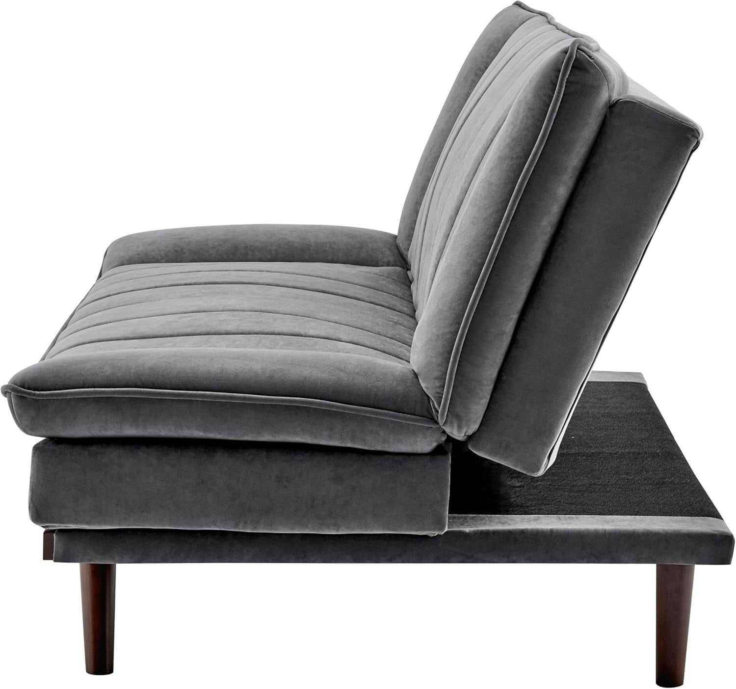 3 Seater Grey Sofa Bed Click Clack Recliner Couch Guest Room Fold Out