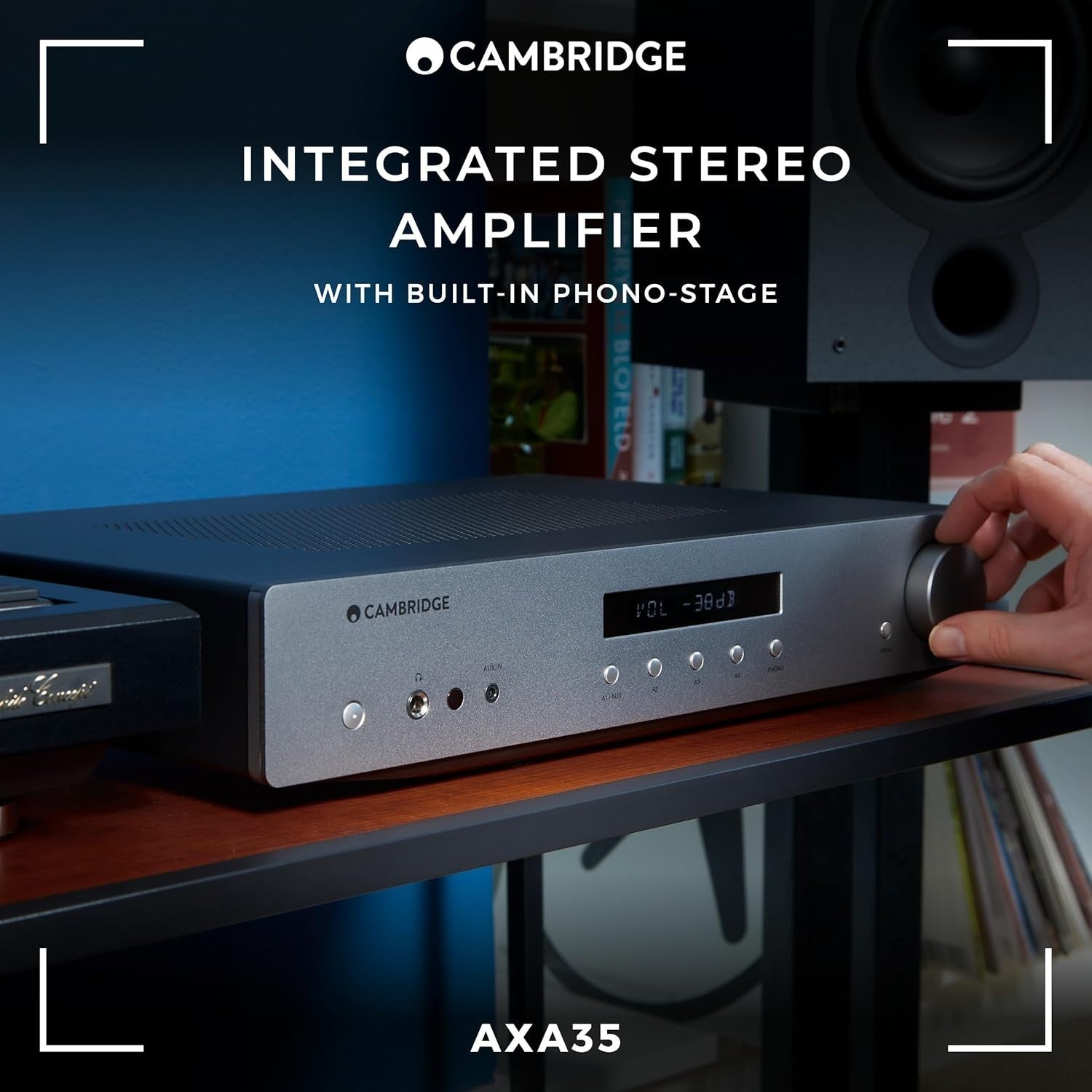35W Stereo Amplifier with Phono Stage Aux Headphone