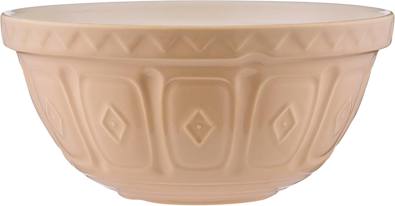 6L Cream Mixing Bowl 33cm Earthenware Classic Kitchen Bakeware