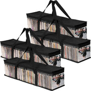 6 Pack DVD Storage Bags Clear Media Organizer Cases w Handles Zip