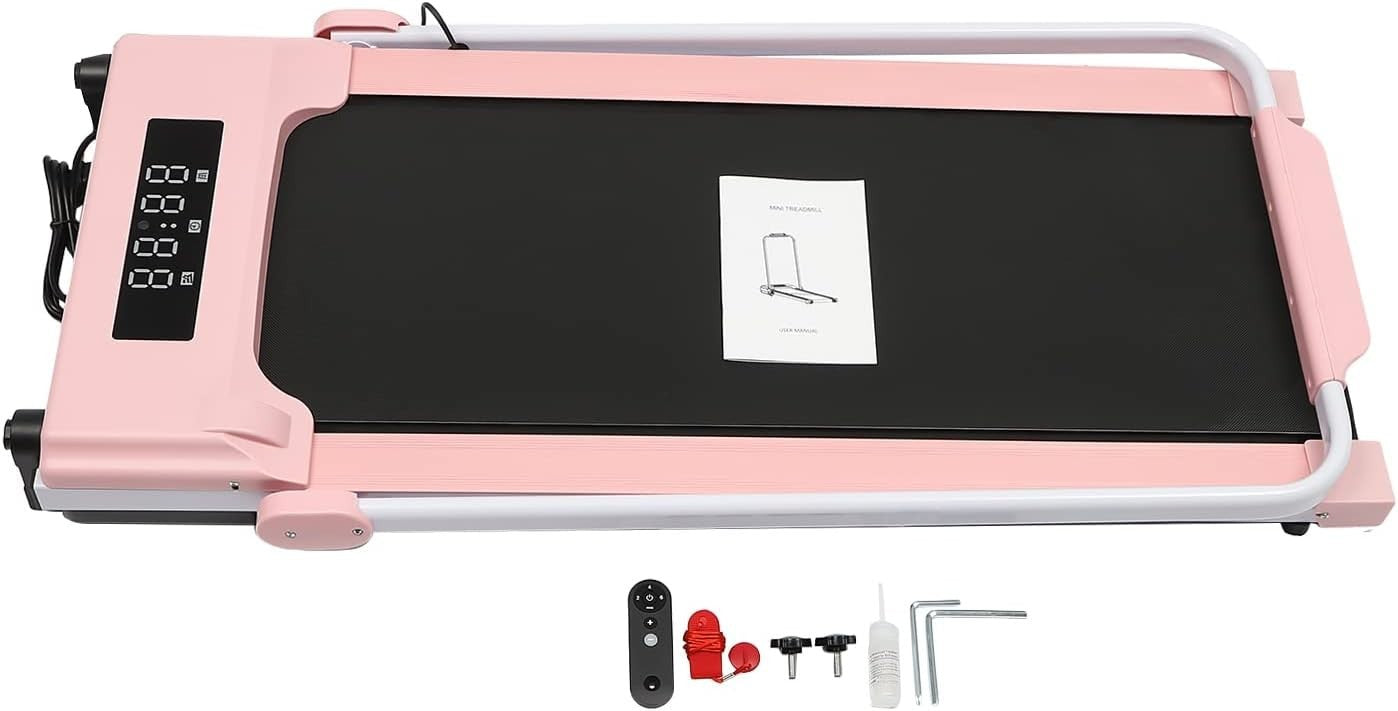 3-in-1 Folding Treadmill Walking Jogging Running Pad LED Display Pink