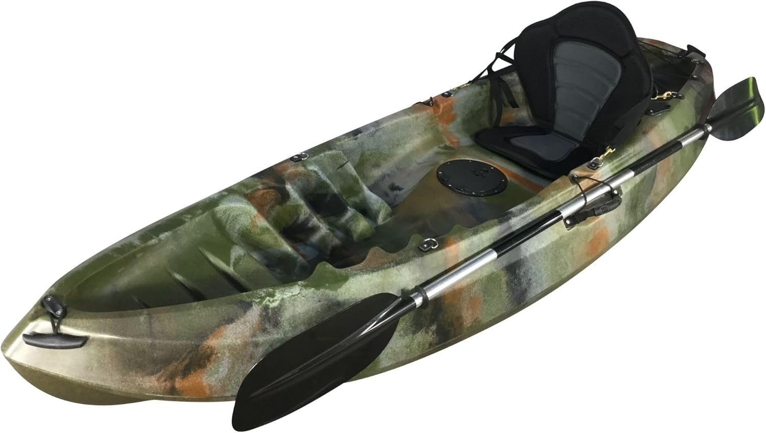 Sit On Top Fishing Kayak Jungle Camo w/ Paddle Deluxe Seat
