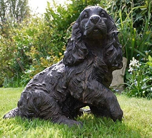 Resin Cocker Spaniel Dog Ornament Garden Statue 40cm Outdoor Patio Figurine