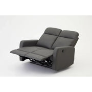 2 Seater Grey Electric Recliner Sofa Faux Leather Compact Lounge Chair