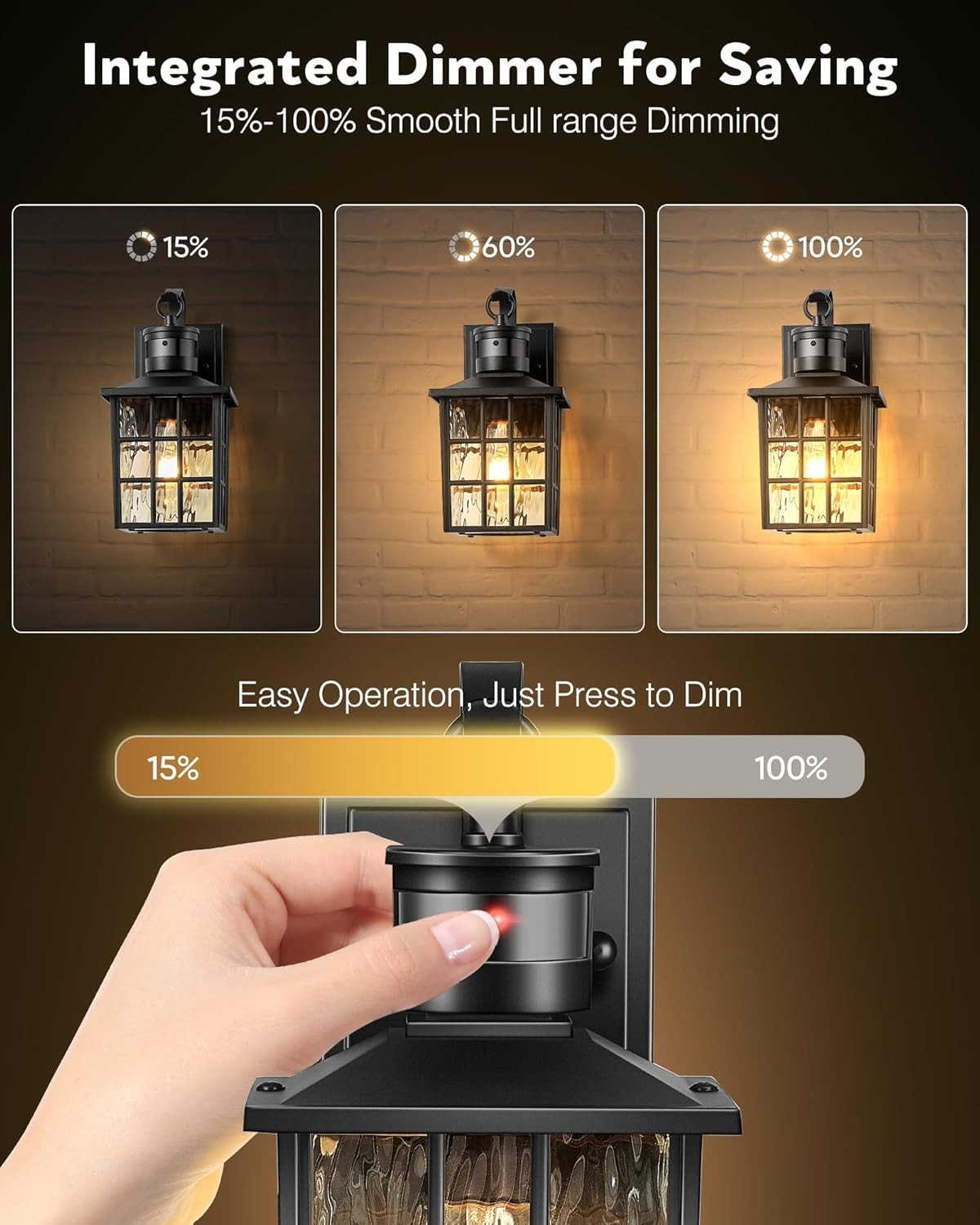 VIANIS Outdoor Wall Lantern E27 Motion Sensor Dusk to Dawn Black Light