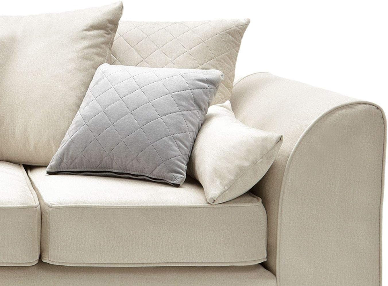 Cream Velvet L Shape Corner Sofa – Water Repellent, Plush Comfort 4 Seater