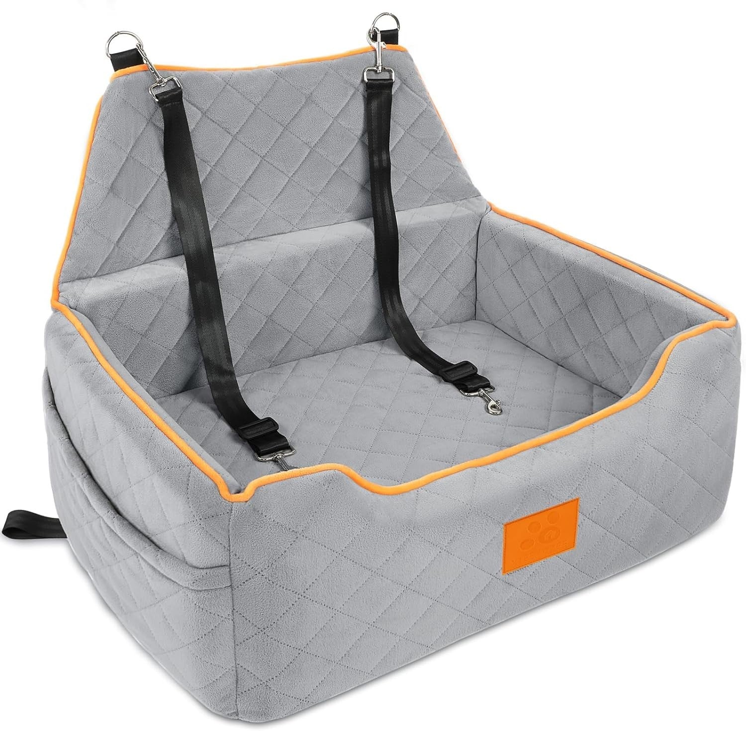 Elevated Dog Car Travel Bed Memory Foam Booster Seat for Pets 55lb