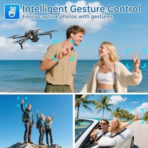 Foldable Drone with Dual Battery, 4K Camera & 360° Flip for Adults