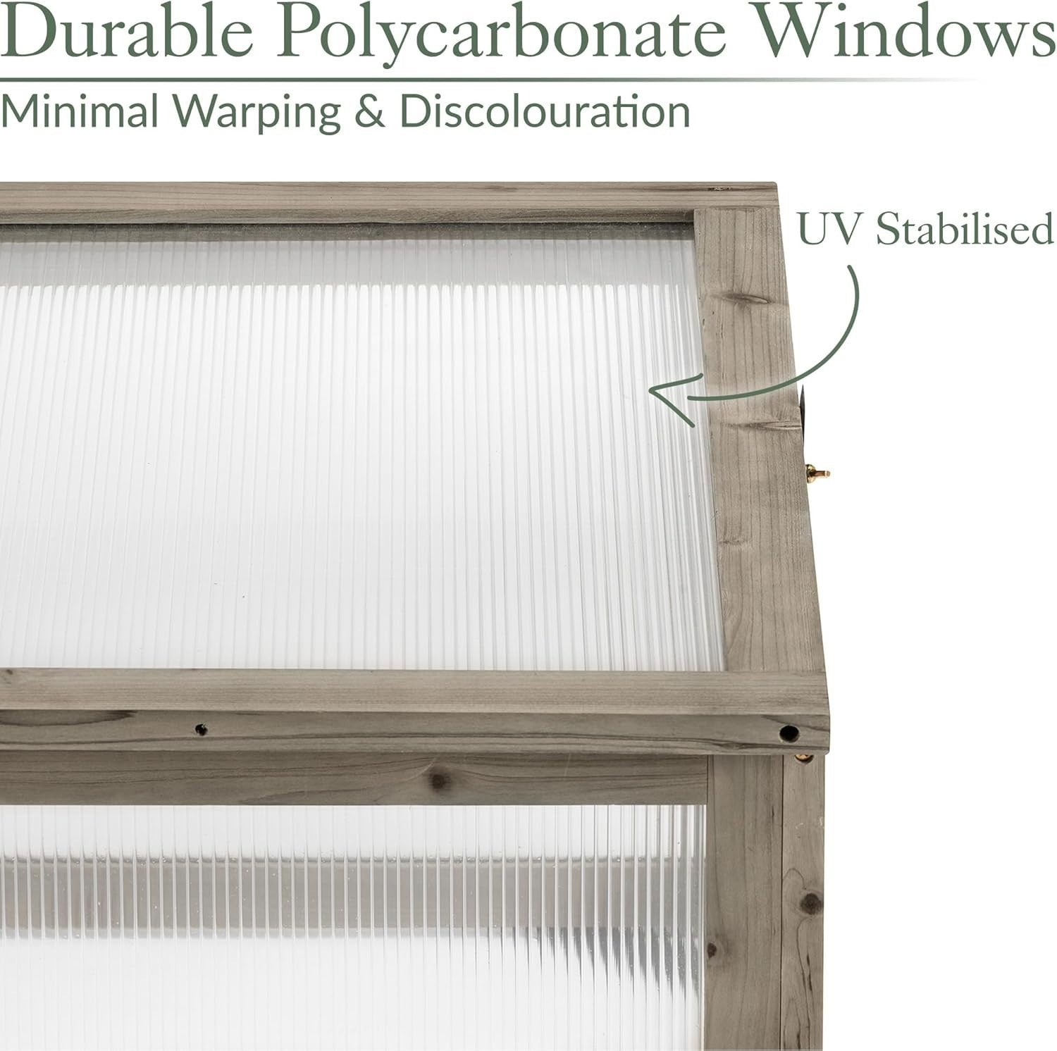 Premium Wooden Cold Frame Greenhouse for Plants & Vegetables 70x46x39cm UV Panel