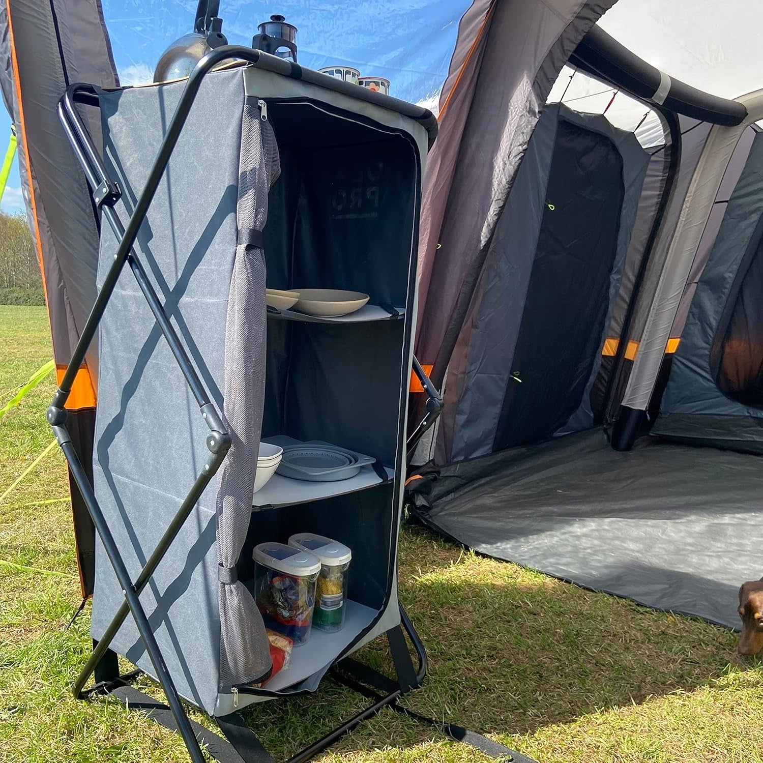 Camping Kitchen Cupboard Unit Foldable Storage Rack BBQ Picnic Stand