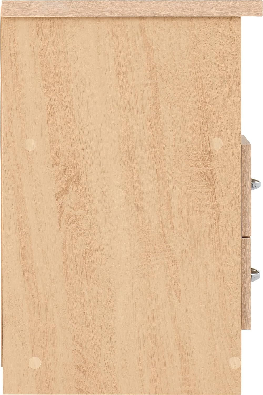 2 Drawer Bedside Table in Sonoma Oak Effect – Modern Nightstand