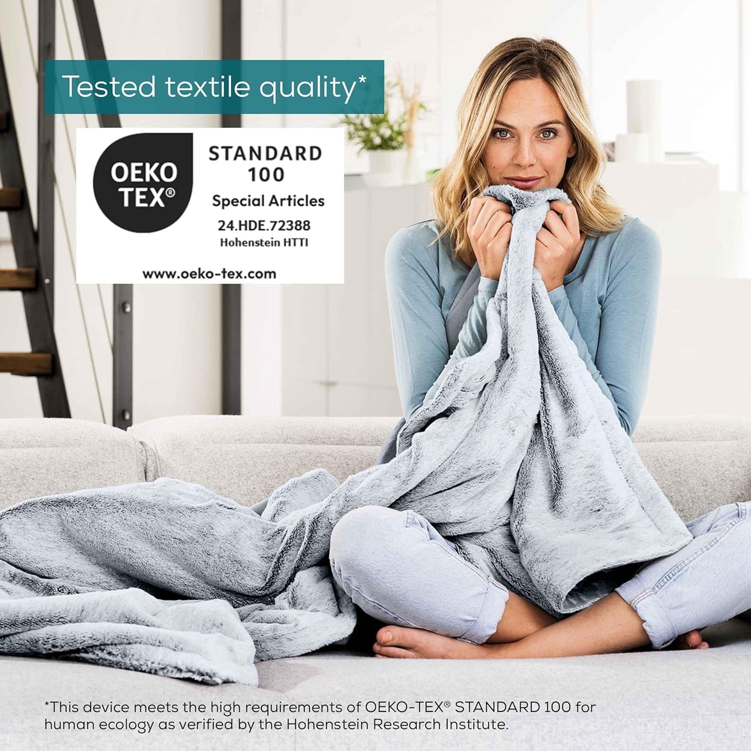 Electric Heated Throw Blanket Recycled Soft Fleece 6 Heat Levels Washable