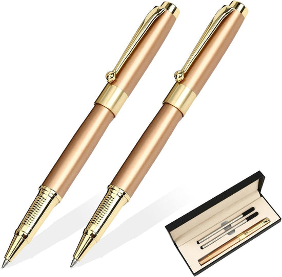 Luxury Rose Gold Ballpoint Pen Medium Point Smooth Writing Black Ink