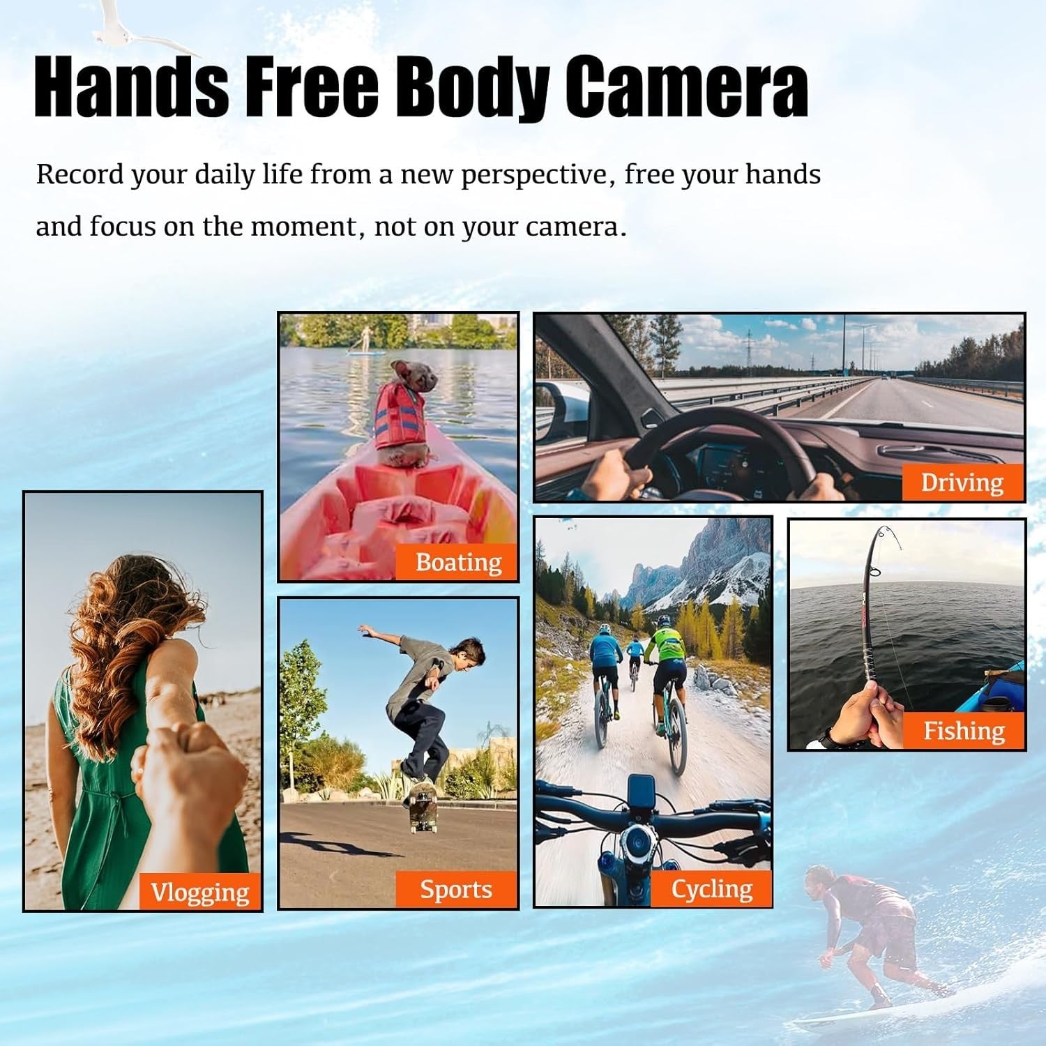 Mini 1080P Wearable Action Camera POV Body Cam w/128GB Portable Clip
