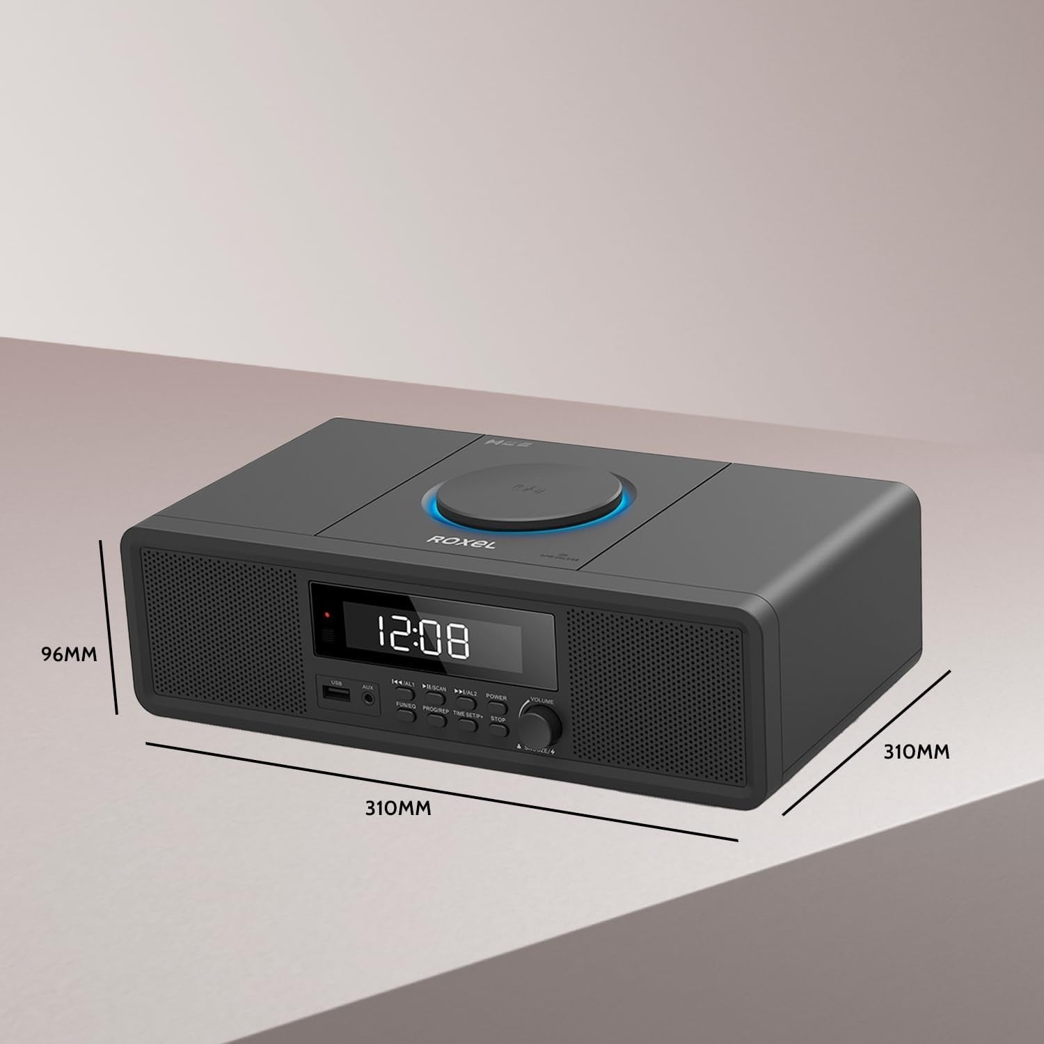 Compact Mini HiFi CD Player Bluetooth FM USB Wireless Charging 30W