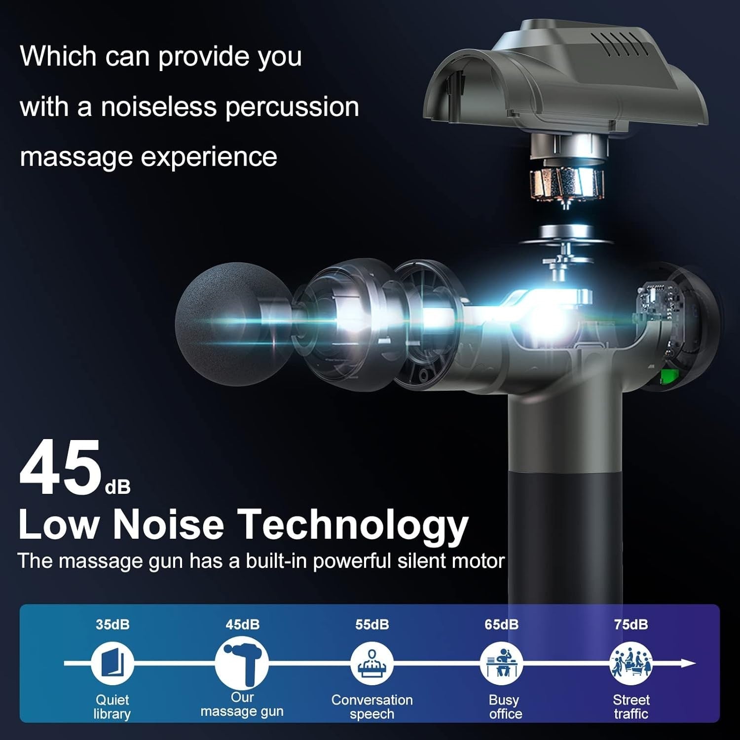 Massage Gun Deep Tissue Percussion 99 Speeds LCD Touch 6 Heads Portable