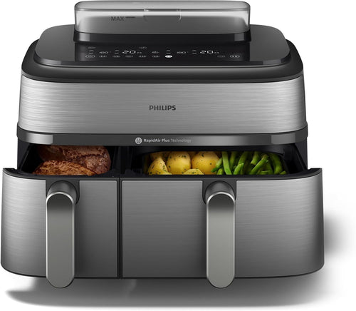 Dual Basket Air Fryer 9L with Steam | 19 Programs RapidAir Plus Healthy Cooker